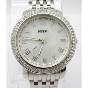 Women Fossil Quartz 5ATM Mother of Pearl Analog 37mm Watch (H45) "New Battery"